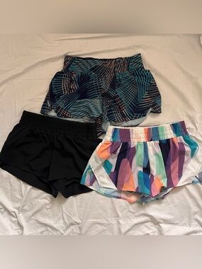 Bundle 3 New Women’s Hylete Velos Shorts - Black, Navy Print & Multi-Colors Md